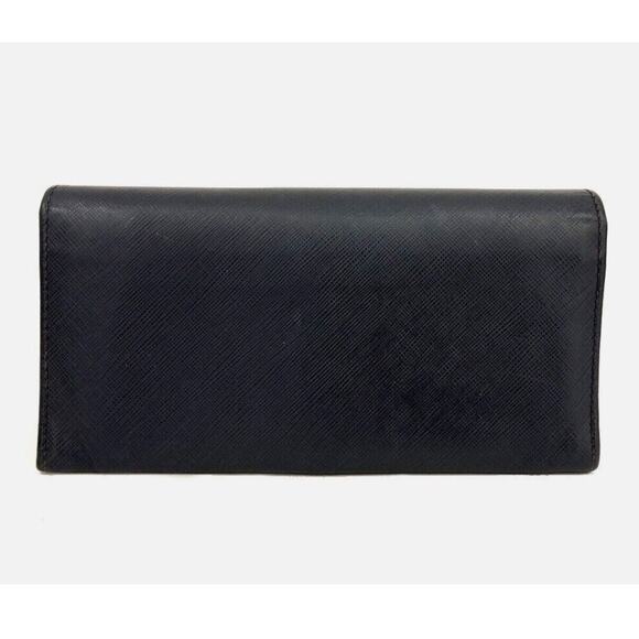 Authentic Salvatore Ferragamo Gancini Leather Long Bifold Wallet Blue Black - Picture 4 of 8